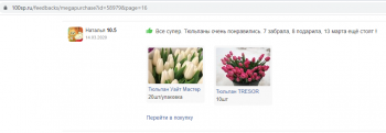 Отзыв о тюльпанах «Тюльпан Tresor»